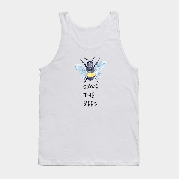 Save the Bees in watercolor Tank Top by Harpleydesign